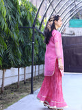 Hot Pink-Lumira Organza Embroidered Lumira Organza Embroidered Sharara-Saba-Saba