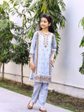 Blue-Lumira Cotton Embroidered Stitched 2-Piece Suit-Ocean Pearl