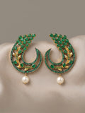 Gold and green-Orya Jewellery Earrings-Emerald Green E65