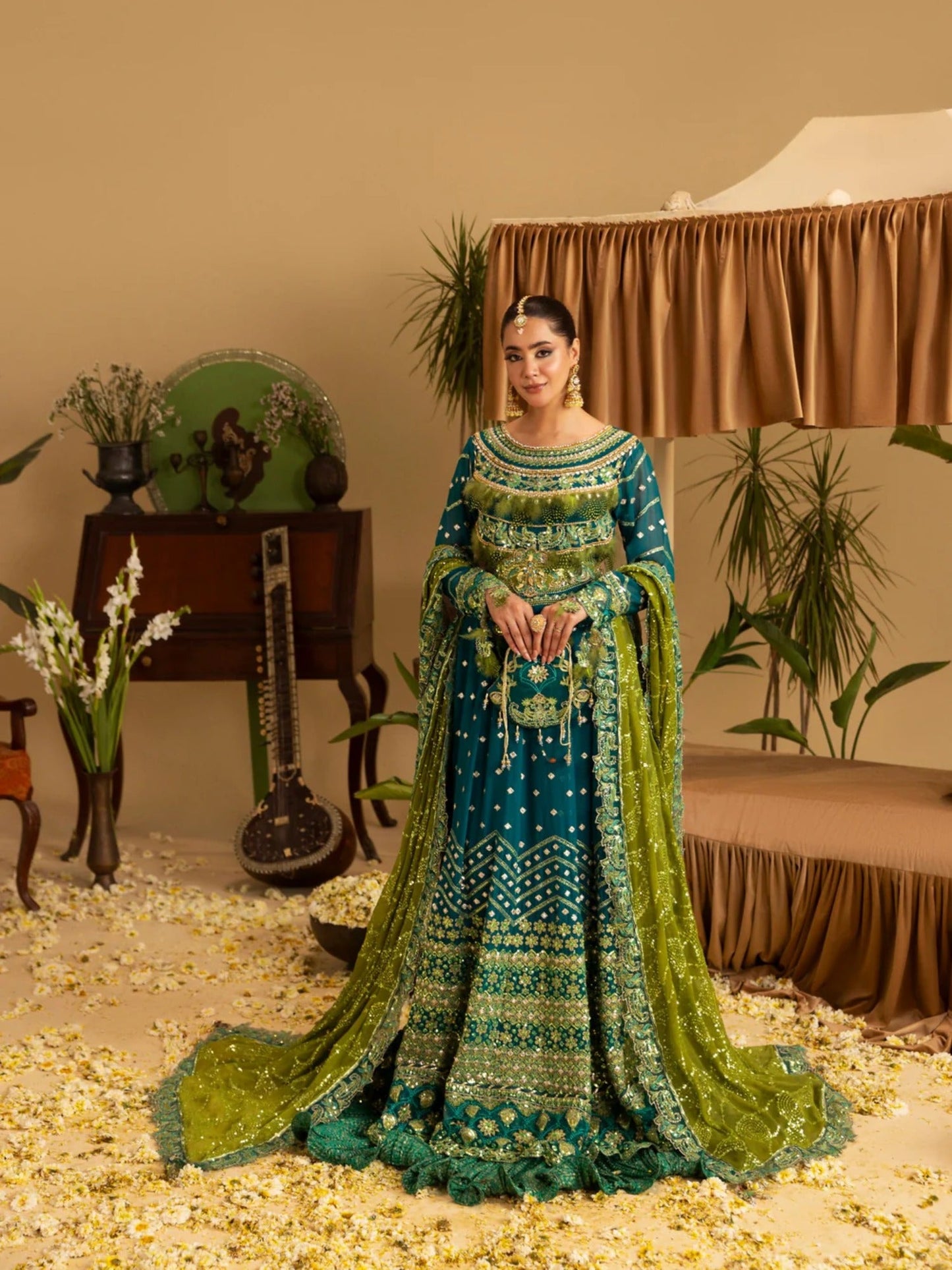 Sara Jahan Rang e Bahar Chiffon Embellished Maxi-SJ-1042