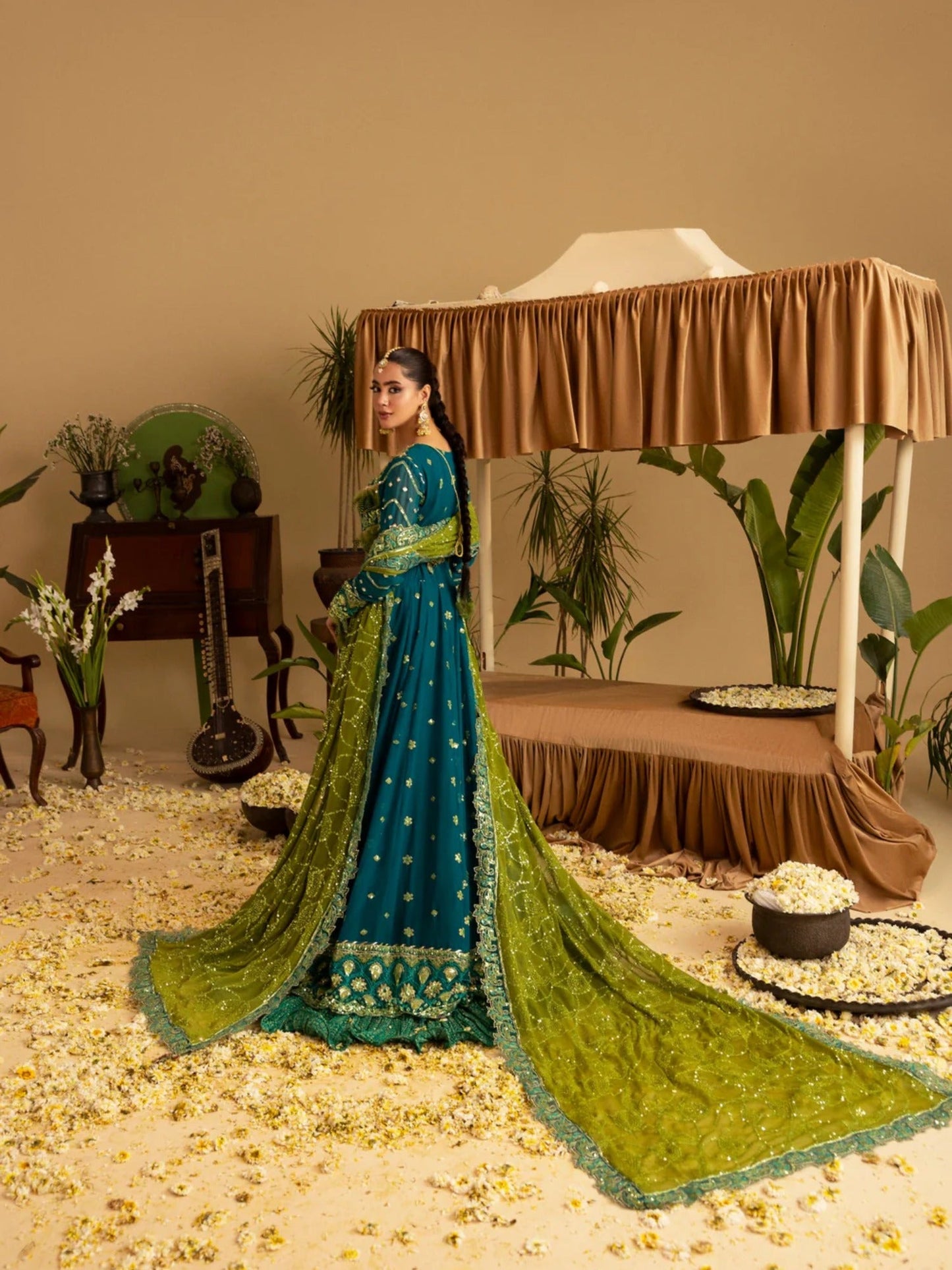 Sara Jahan Rang e Bahar Chiffon Embellished Maxi-SJ-1042