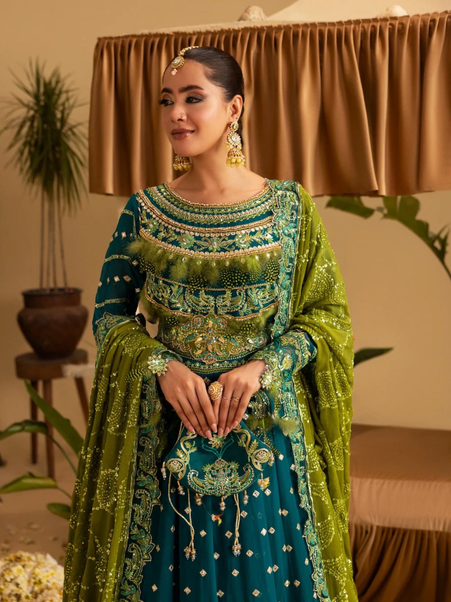 Sara Jahan Rang e Bahar Chiffon Embellished Maxi-SJ-1042