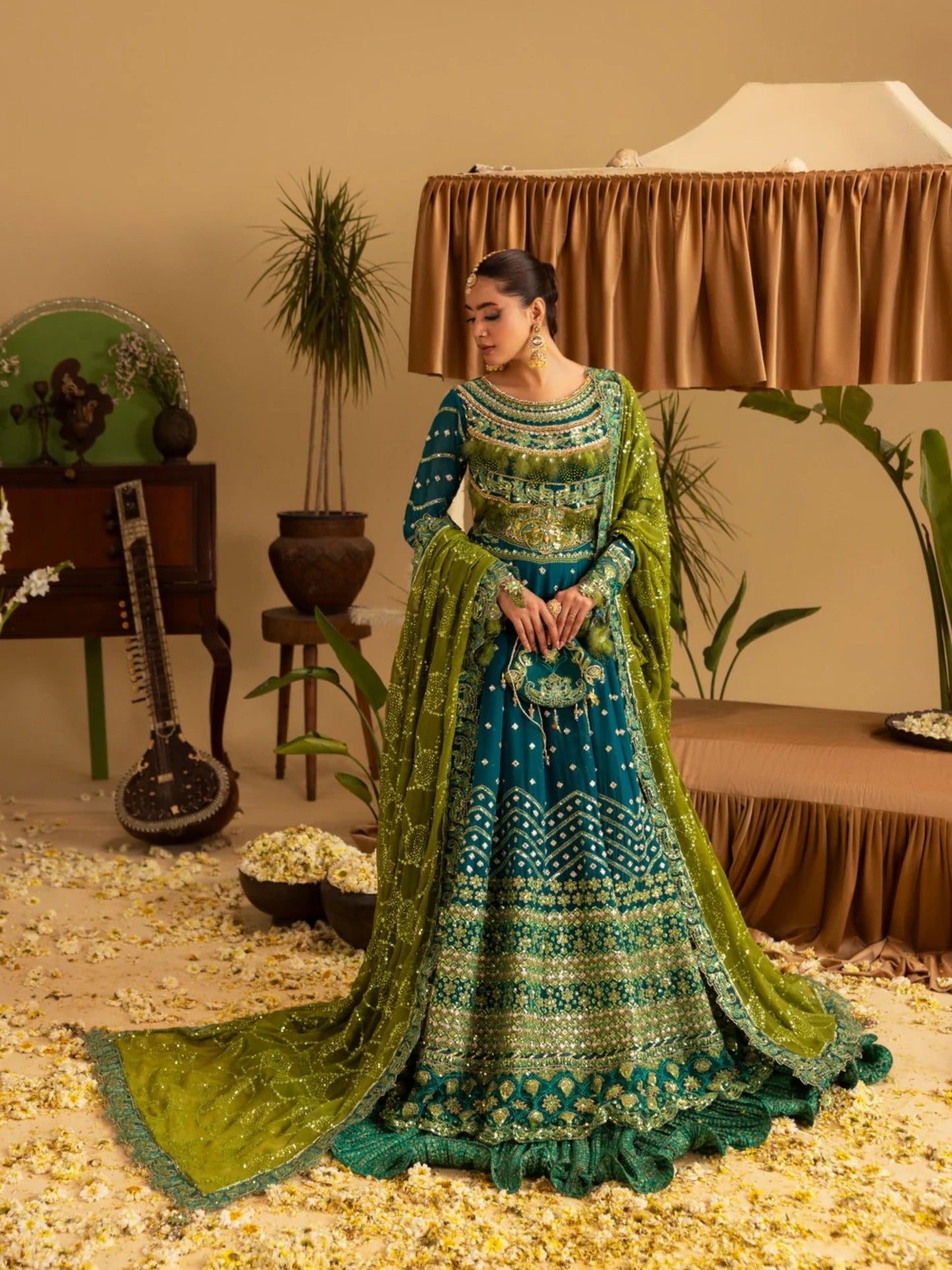 Sara Jahan Rang e Bahar Chiffon Embellished Maxi-SJ-1042