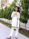 white-Lumira Cotton Embroidered Stitched 2-Piece Suit-Pearl White