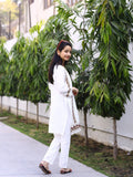 white-Lumira Cotton Embroidered Stitched 2-Piece Suit-Pearl White