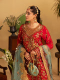 Red Sara Jahan Rang e Bahar Chiffon Embellished Lehenga Set-SJ-1067