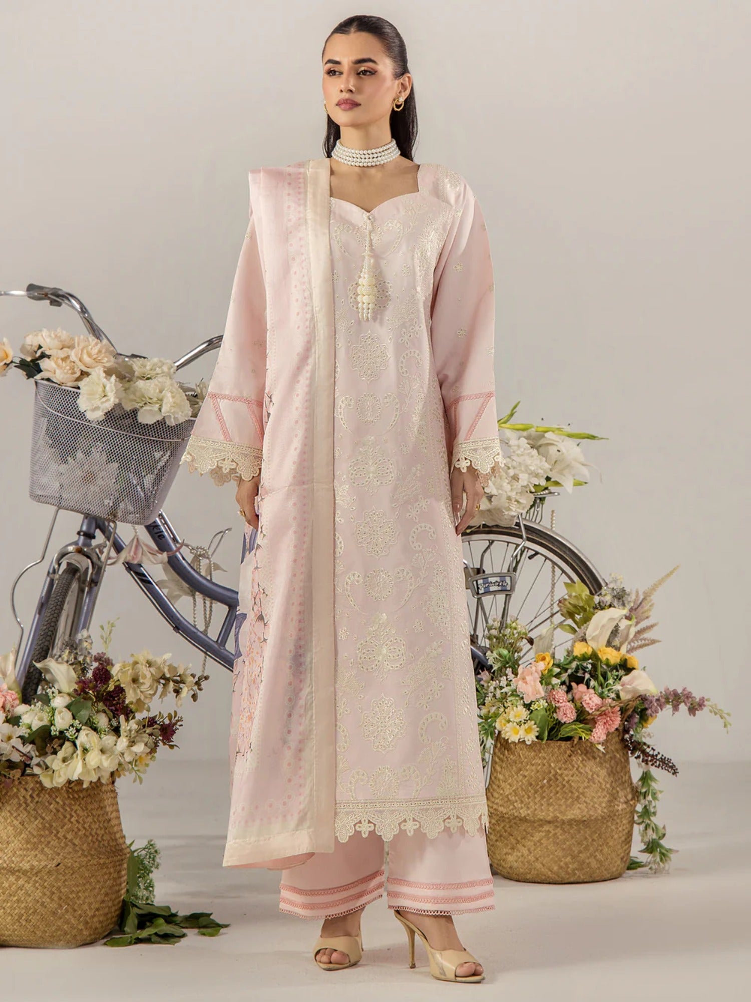 Pink Sara Jahan Breeze Lawn'26 Embroidered Stitched 3-Piece Suit-SJ-1092
