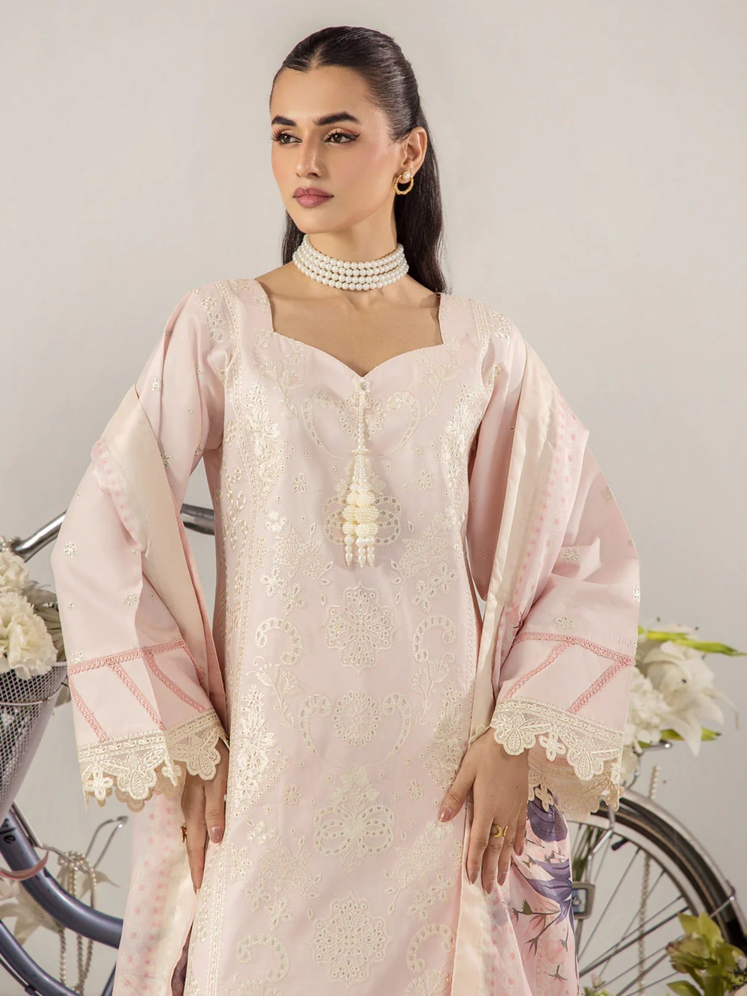 Pink Sara Jahan Breeze Lawn'26 Embroidered Stitched 3-Piece Suit-SJ-1092