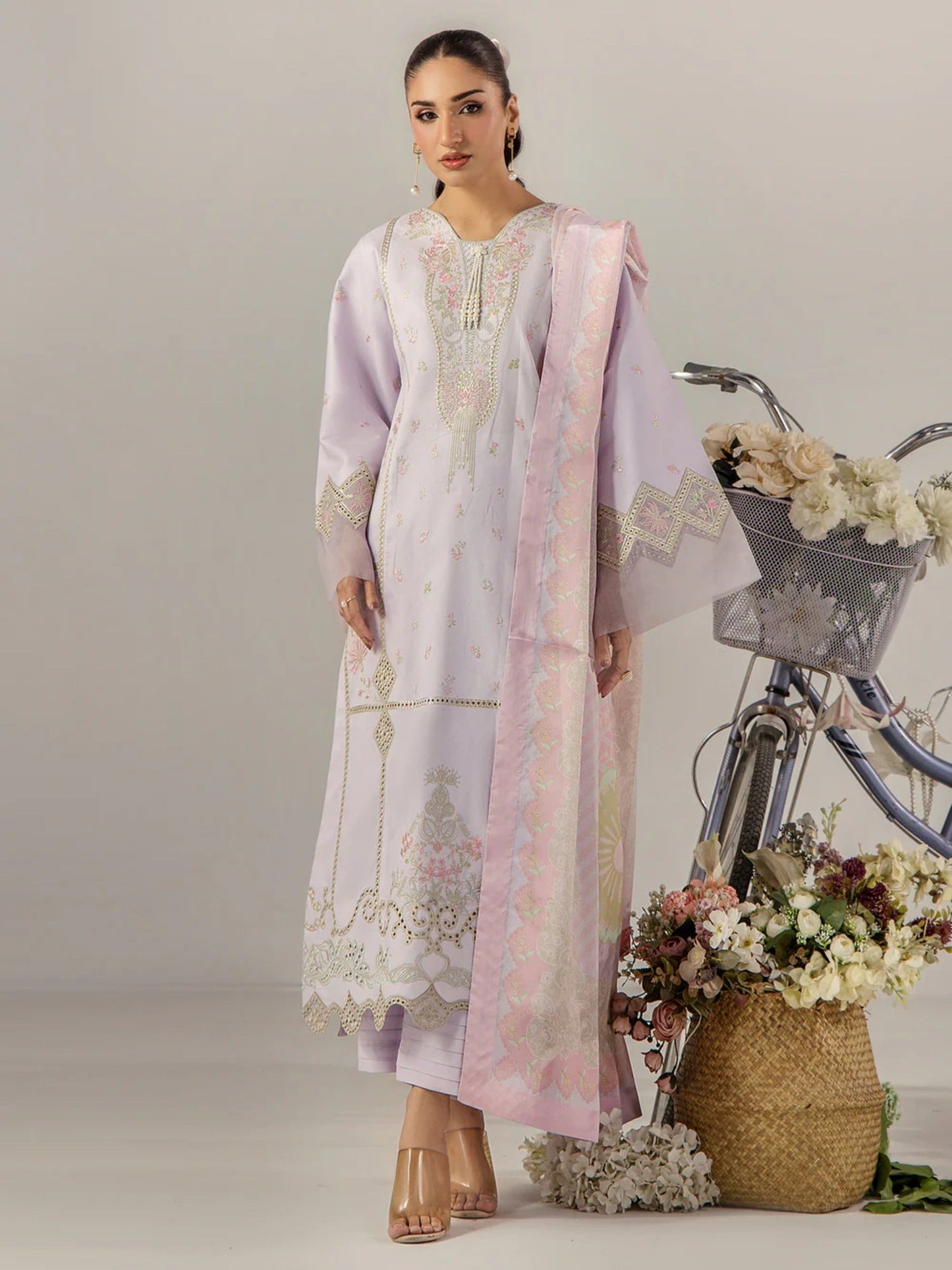 Lilac Sara Jahan Breeze Lawn'26 Embroidered Stitched 3-Piece Suit-SJ-1089