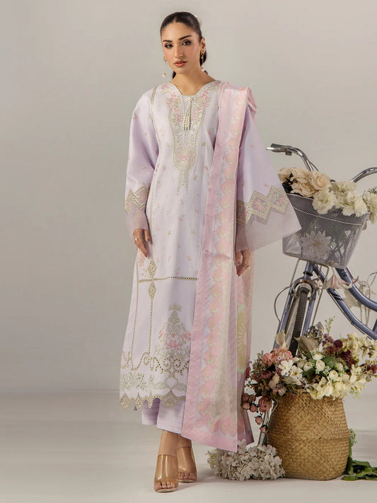 Lilac Sara Jahan Breeze Lawn'26 Embroidered Stitched 3-Piece Suit-SJ-1089