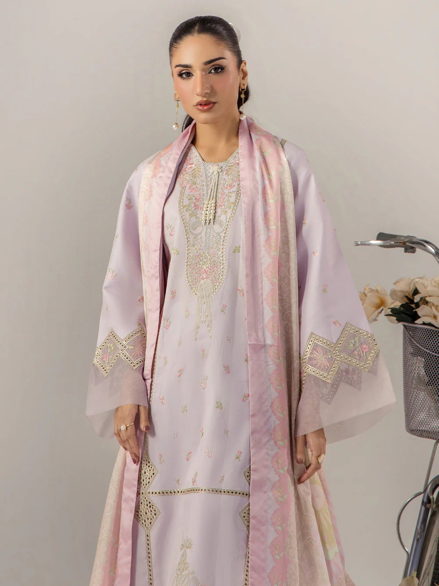 Lilac Sara Jahan Breeze Lawn'26 Embroidered Stitched 3-Piece Suit-SJ-1089