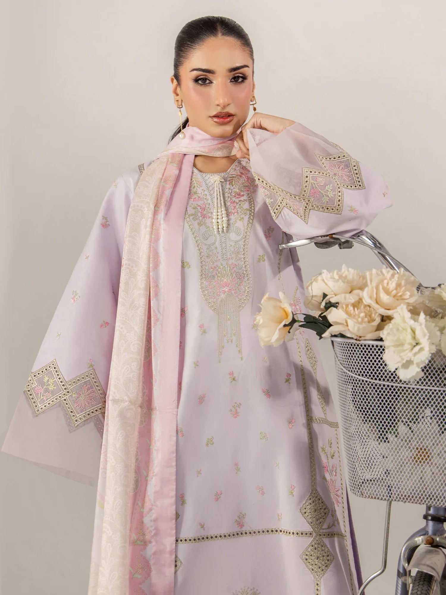 Lilac Sara Jahan Breeze Lawn'26 Embroidered Stitched 3-Piece Suit-SJ-1089