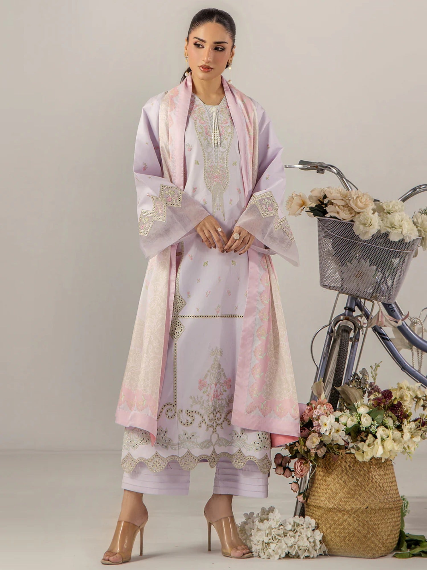 Lilac Sara Jahan Breeze Lawn'26 Embroidered Stitched 3-Piece Suit-SJ-1089