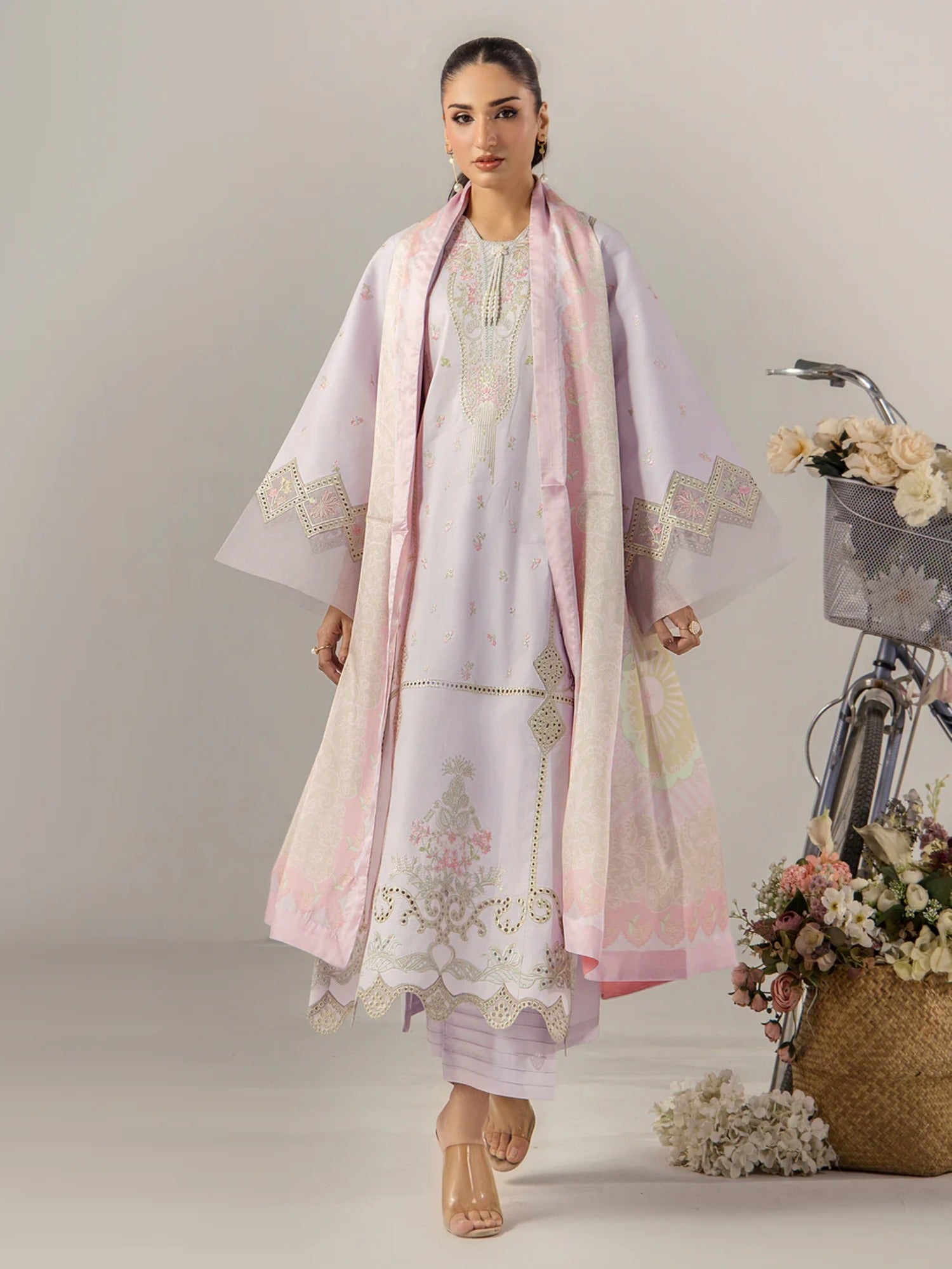 Lilac Sara Jahan Breeze Lawn'26 Embroidered Stitched 3-Piece Suit-SJ-1089