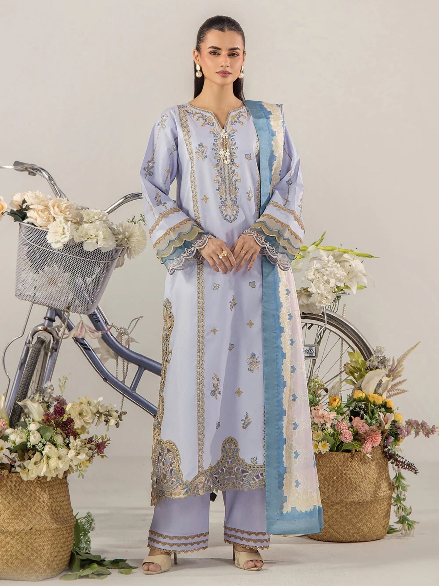 Sara Jahan Breeze Lawn'26 Embroidered Stitched 3-Piece Suit-SJ-1090