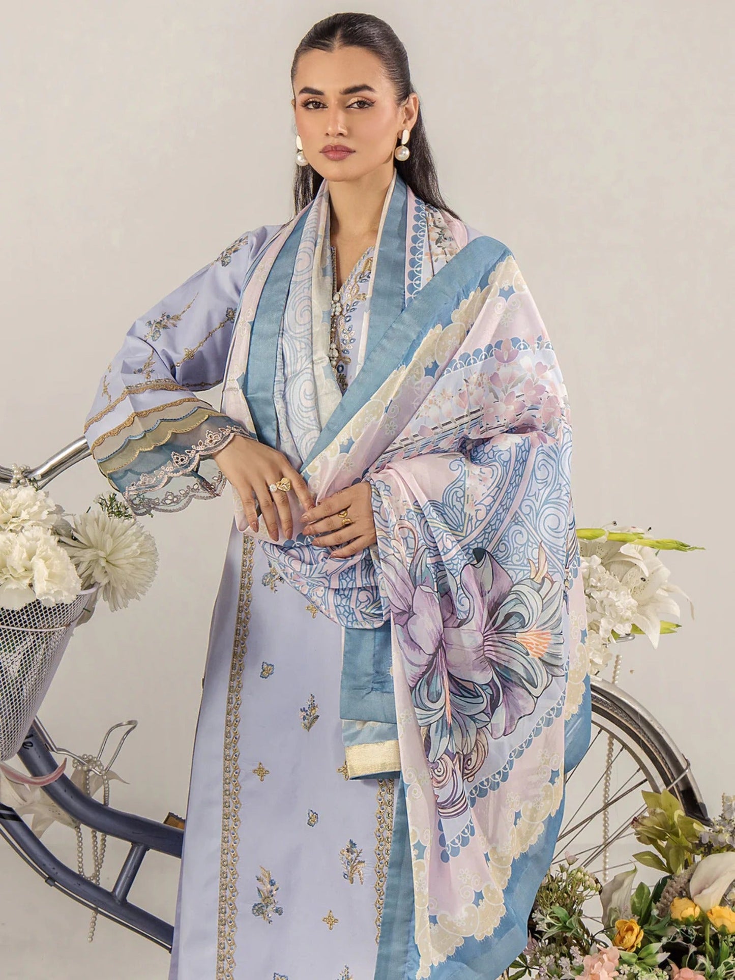 Sara Jahan Breeze Lawn'26 Embroidered Stitched 3-Piece Suit-SJ-1090