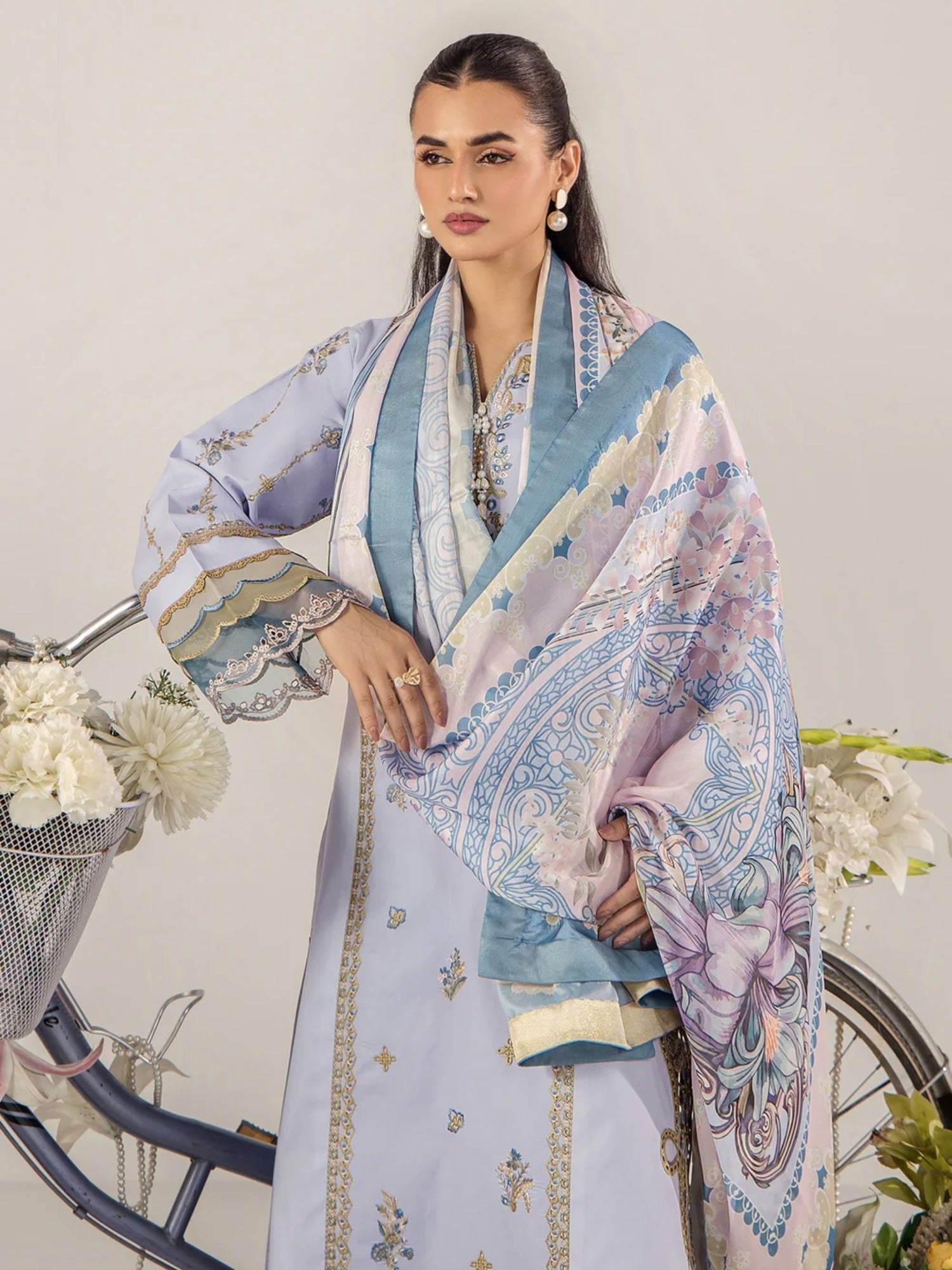 Sara Jahan Breeze Lawn'26 Embroidered Stitched 3-Piece Suit-SJ-1090