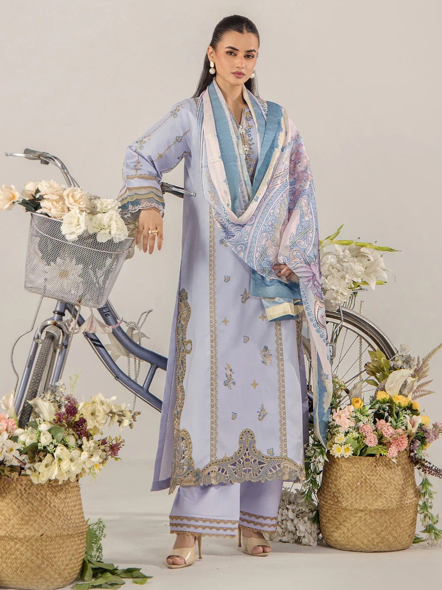 Sara Jahan Breeze Lawn'26 Embroidered Stitched 3-Piece Suit-SJ-1090
