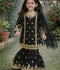 Lumira Chiffon Embroidered Gharara-Elan