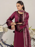 Maroon Sara Jahan Breeze Lawn'26 Embroidered Stitched 3-Piece Suit-SJ-1087