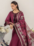 Maroon Sara Jahan Breeze Lawn'26 Embroidered Stitched 3-Piece Suit-SJ-1087