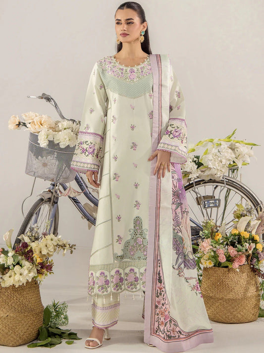 Mint Green Sara Jahan Breeze Lawn'26 Embroidered Stitched 3-Piece Suit-SJ-1088