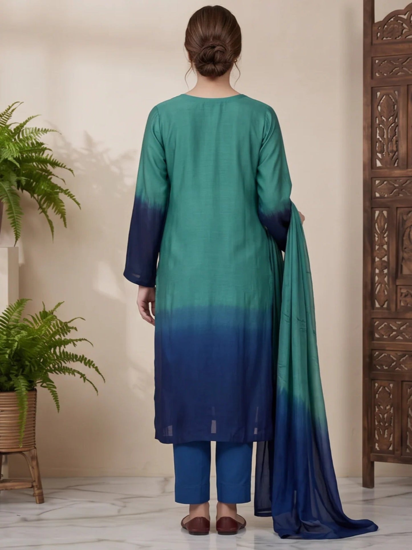 Sara Jahan Silk Embellished Stitched 3-Piece Suit-SJ-203