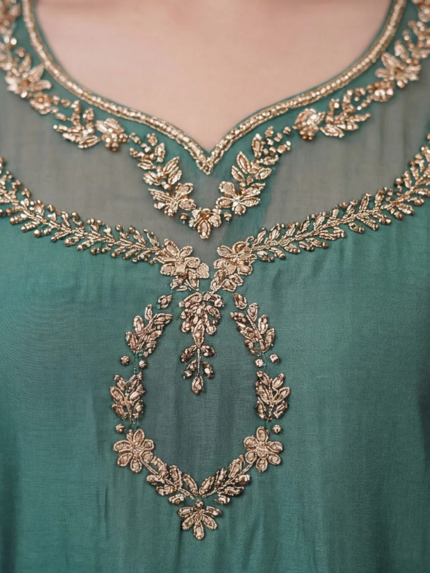 Sara Jahan Silk Embellished Stitched 3-Piece Suit-SJ-203