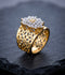 Orya Jewellery Gold Cutwork Adjustable Ring-Zircon White R31