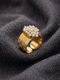 Orya Jewellery Gold Adjustable Ring-Zircon White R32