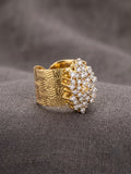 Orya Jewellery Gold Adjustable Ring-Zircon White R32