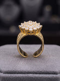 Orya Jewellery Gold Adjustable Ring-Zircon White R32