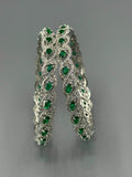 Green and Silver-H&A Jewellery One Carat Silver Rhodium Plated Bangles