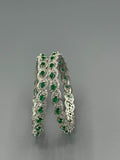 Green and Silver-H&A Jewellery One Carat Silver Rhodium Plated Bangles