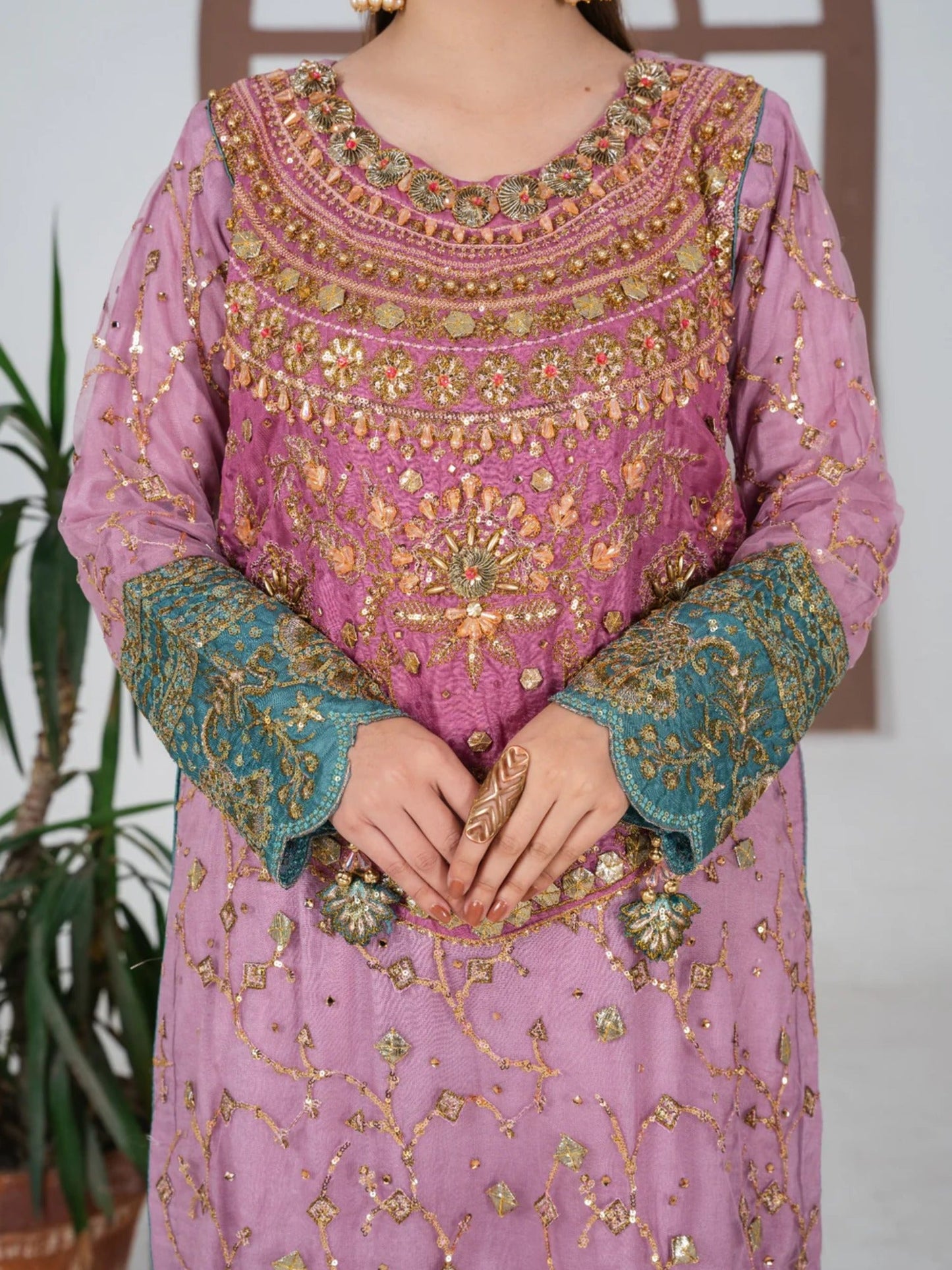 Pink Sara Jahan Net Embroidered Sharara-SJ-1027
