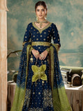 Blue Sara Jahan Chiffon Embroidered Maxi-SJ-1020