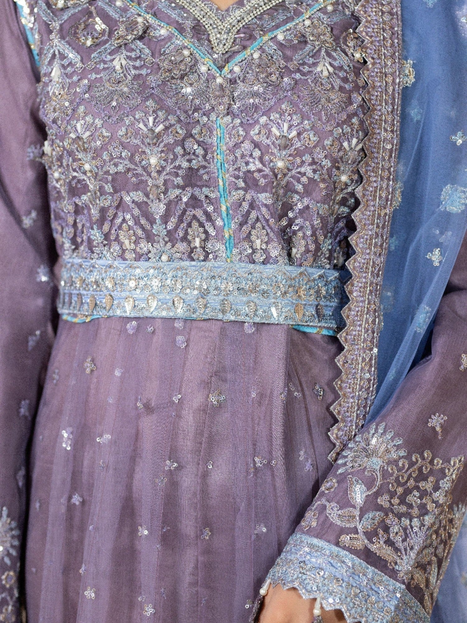 Lilac Sara Jahan Net Embroidered Maxi-SJ-1024
