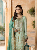 Green Sara Jahan Chiffon Embroidered Stitched 4-Piece Suit-SJ-1021