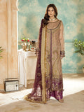 Peach Sara Jahan Net Embroidered Stitched 4-Piece Suit-SJ-1028