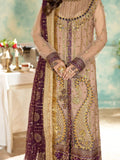 Peach Sara Jahan Net Embroidered Stitched 4-Piece Suit-SJ-1028
