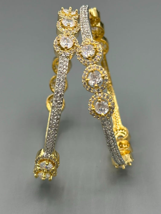 Golden and Silver-H&A Jewellery One Carat Silver Rhodium Plated Bangles