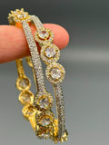 Golden and Silver-H&A Jewellery One Carat Silver Rhodium Plated Bangles