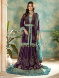 Purple Sara Jahan Chiffon Embroidered Lehenga Set-SJ-1023