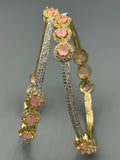 Golden pink and Silver-H&A Jewellery One Carat Silver Rhodium Plated Bangles