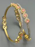 Golden pink and Silver-H&A Jewellery One Carat Silver Rhodium Plated Bangles