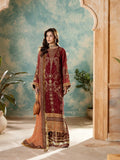 Maroon Sara Jahan Chiffon Embroidered Stitched 4-Piece Suit-SJ-1025