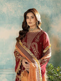 Maroon Sara Jahan Chiffon Embroidered Stitched 4-Piece Suit-SJ-1025