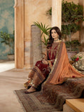 Maroon Sara Jahan Chiffon Embroidered Stitched 4-Piece Suit-SJ-1025