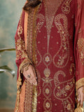 Maroon Sara Jahan Chiffon Embroidered Stitched 4-Piece Suit-SJ-1025