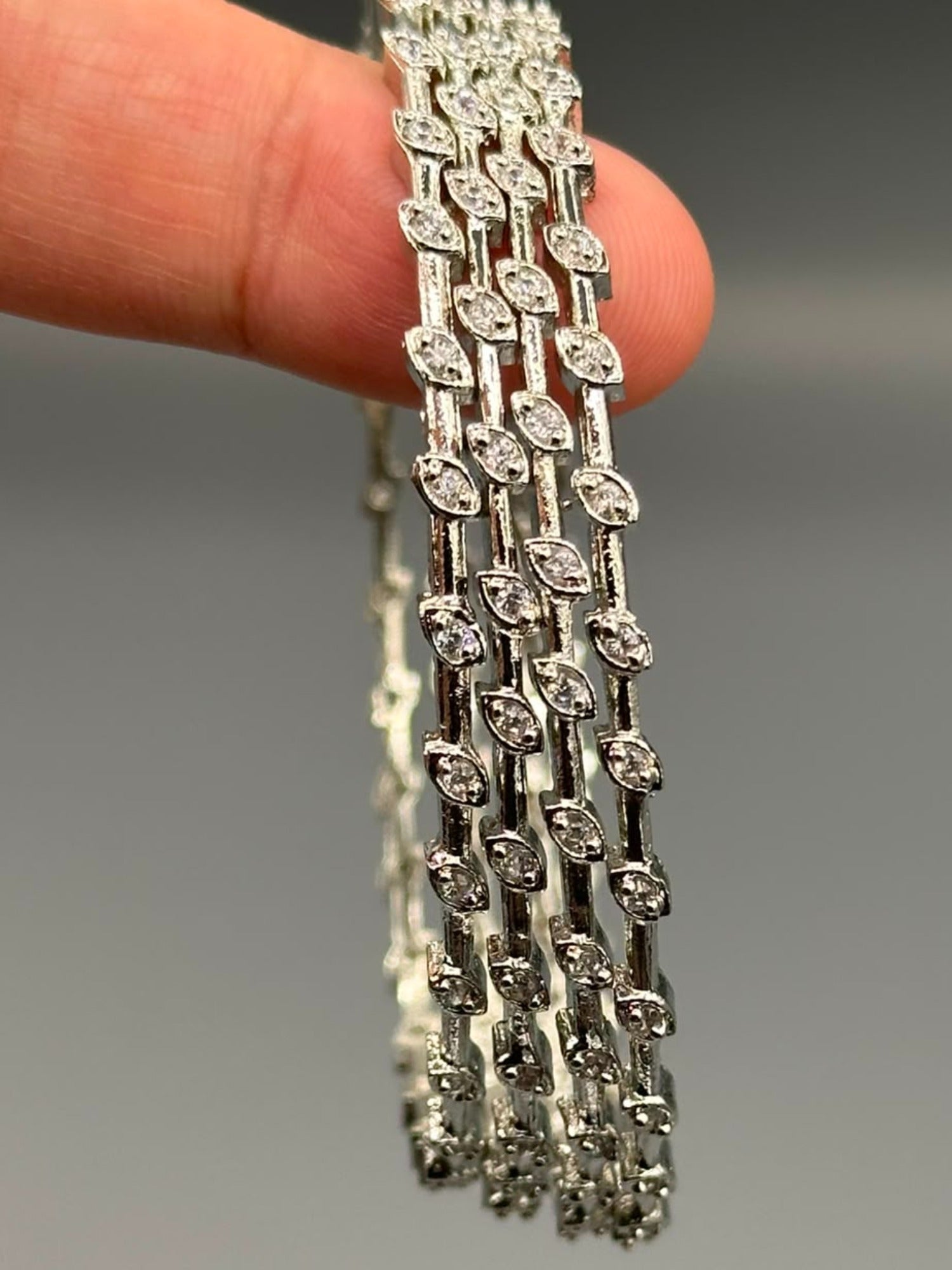 Silver-H&A Jewellery One Carat Silver Rhodium Plated Bangles